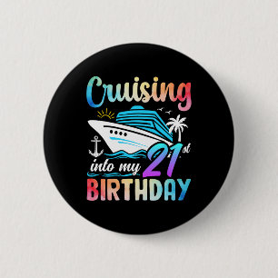 Macaron Rond 5 Cm Naviguer vers mon 21e anniversaire 21 ans Annivers