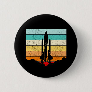 Macaron Rond 5 Cm Navire spatial vintage /Espace/Espace