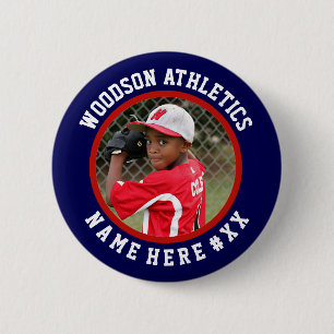 Macaron Rond 5 Cm Navy & red custom sports team pin / button