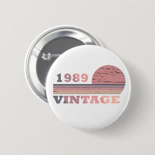 Macaron Rond 5 Cm né en 1989 anniversaire vintage