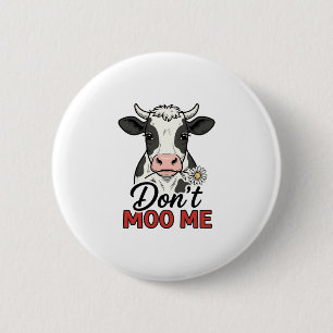 Macaron Rond 5 Cm Ne me moo pas drôle vache gravure vintage