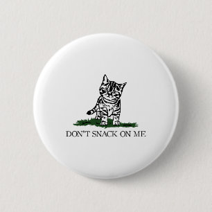 Macaron Rond 5 Cm Ne pas grignoter sur moi Chat Jaune Ils mangent de