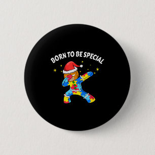 Macaron Rond 5 Cm Né pour être spécial Bonhomme en pain d'épice qui