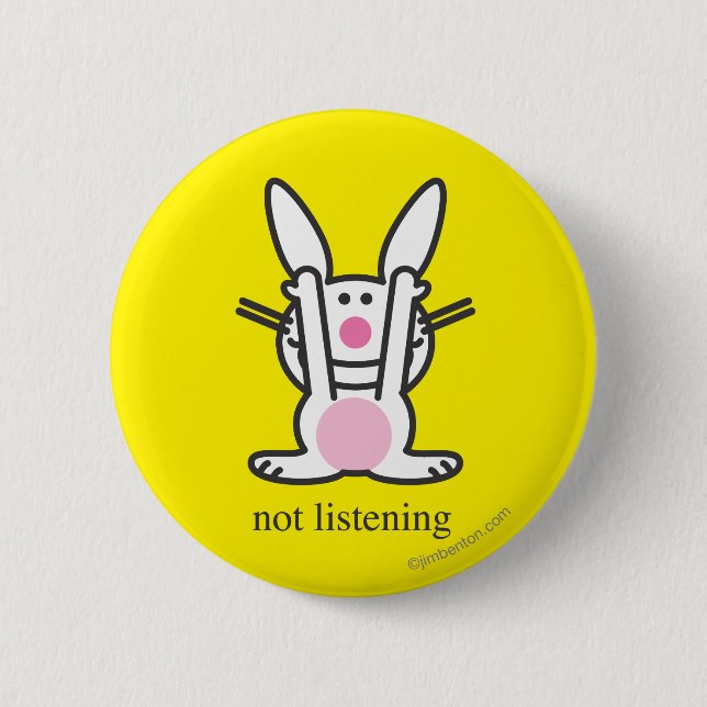 Macaron Rond 5 Cm N'écoutant pas (Devant)