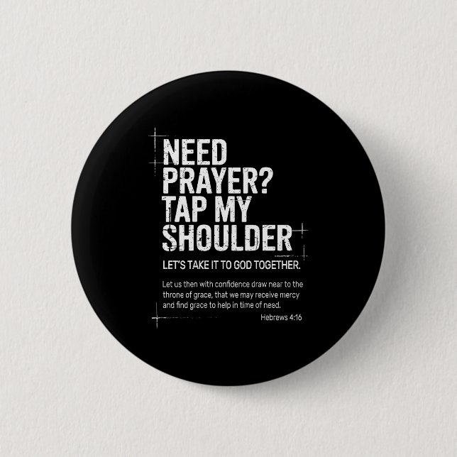 Macaron Rond 5 Cm Need Prayer Tap My Shoulder Bible Verse Christian  (Devant)