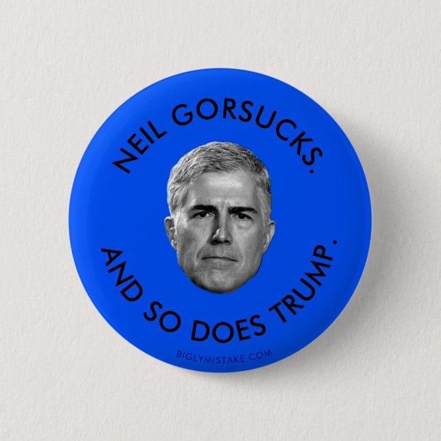 MACARON ROND 5 CM NEIL GORSUCKS. ET AINSI TRUMP. (Devant)
