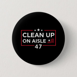 Macaron Rond 5 Cm Nettoyage dans l'allée 47 Impeach 47 Anti Trump 86