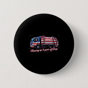 Macaron Rond 5 Cm Nettoyage de 4 ans de merde Votez Trump 2024 Élect