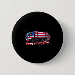 Macaron Rond 5 Cm Nettoyer 4 Ans De Merde Drôle Trump Garbage Ame