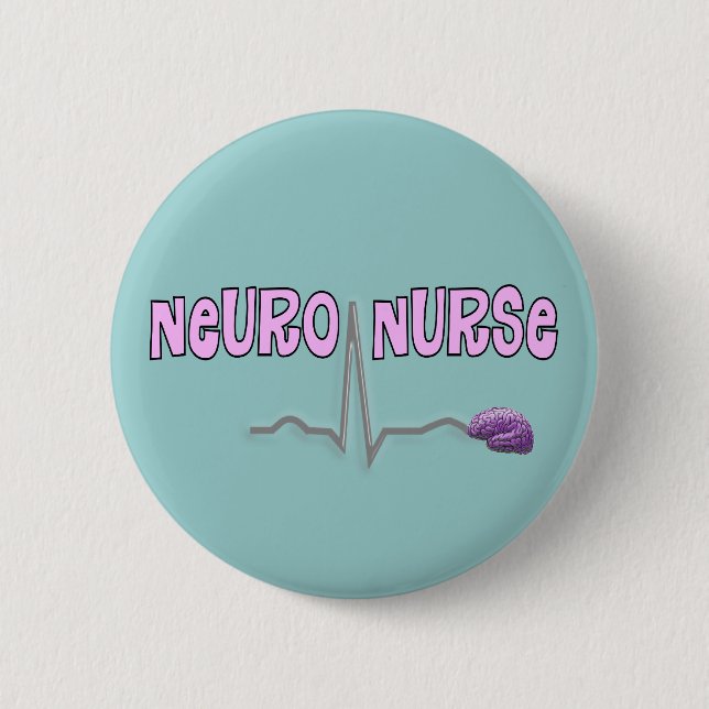 Macaron Rond 5 Cm Neuro- bouton d'infirmière (Devant)