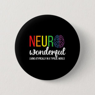Macaron Rond 5 Cm Neuro Merveilleuse Neurodiversité Autisme Neurodiv