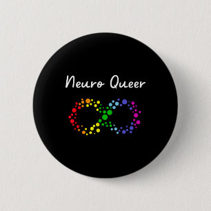 Macaron Rond 5 Cm Neuro Queer ! Fierté LGBTQ Gay ! Neurodiversité Au
