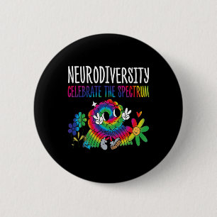 Macaron Rond 5 Cm Neurodiversité Cerveau Autisme Sensibilisation Asd