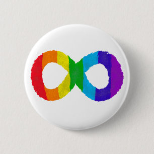 Macaron Rond 5 Cm Neurodiversity Autism Awareness Acceptance Rainbow