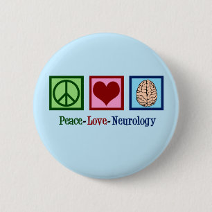 Macaron Rond 5 Cm Neurologie Peace Love - Neurologue