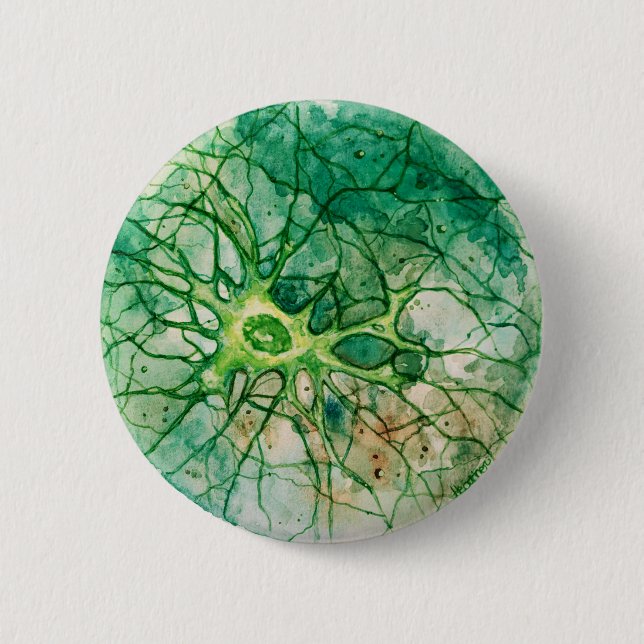 Macaron Rond 5 Cm Neurone - bouton et Pin (Devant)