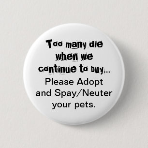 Macaron Rond 5 Cm Neuter Spay Adopter Animaux de compagnie