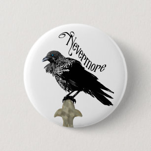 Macaron Rond 5 Cm Nevermore Raven