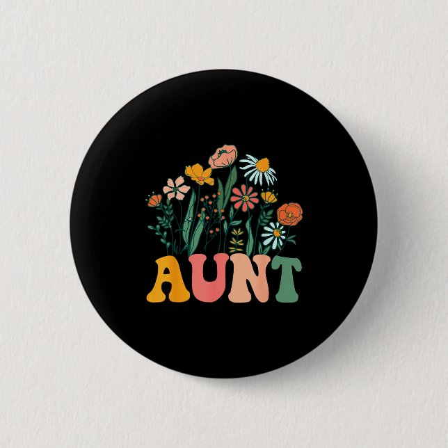 Macaron Rond 5 Cm New Aunt Wildflower First Birthday &amp; Baby Show (Devant)