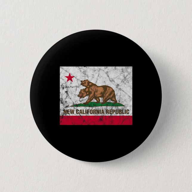 Macaron Rond 5 Cm New California Republic Ncr State Distressed Flag  (Devant)