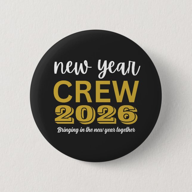 Macaron Rond 5 Cm New Year Crew 2026 (Devant)