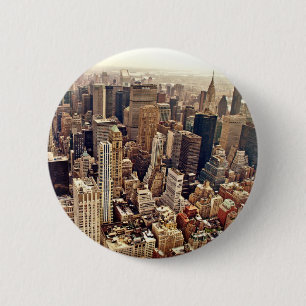 Macaron Rond 5 Cm New York City d'en haut