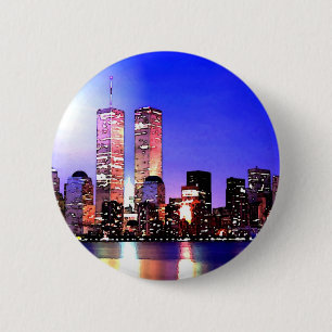 Macaron Rond 5 Cm New York City la nuit