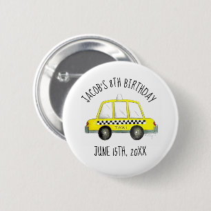 Macaron Rond 5 Cm New York City NYC Taxi Jaune Tab fête d'anniversai