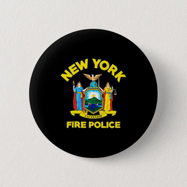 Macaron Rond 5 Cm New York Fire Lice Department Firefighters  (Devant)
