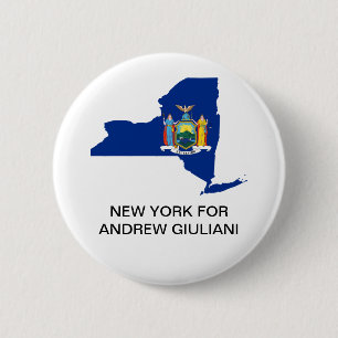 MACARON ROND 5 CM NEW YORK POUR LE GOUVERNEUR ANDREW GIULIANI BUTTON