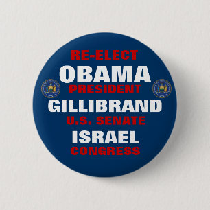 Macaron Rond 5 Cm New York pour Obama Gillibrand Israël