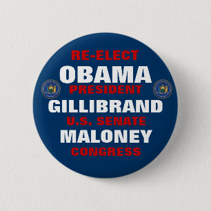 Macaron Rond 5 Cm New York pour Obama Gillibrand Maloney