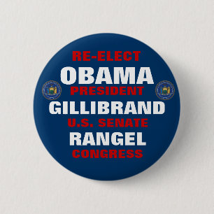 Macaron Rond 5 Cm New York pour Obama Gillibrand Rangel
