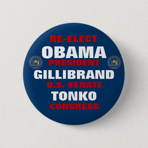 Macaron Rond 5 Cm New York pour Obama Gillibrand Tonko