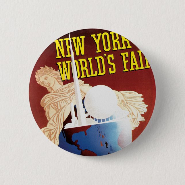 Macaron Rond 5 Cm New York World's Fair (Globe) (Devant)