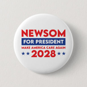 Macaron Rond 5 Cm Newsom pour le bouton Président 2028