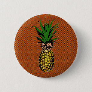 Macaron Rond 5 Cm Newsprint ananas