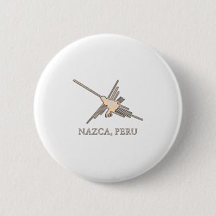 Macaron Rond 5 Cm Newsprint de Nazca Hummingbird