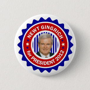 Macaron Rond 5 Cm Newt Gingrich pour le président 2012 des USA