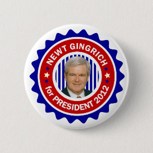 Macaron Rond 5 Cm Newt Gingrich pour le président américain 2012