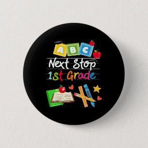 Macaron Rond 5 Cm Next Stop 1st Grade Preschool Graduation 2024 Garç