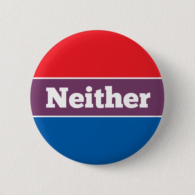 Macaron Rond 5 Cm Ni l'un ni l'autre candidat politique (Devant)