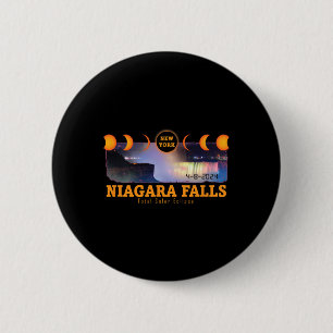 Macaron Rond 5 Cm Niagara Falls New York Total Solaire Eclipse Souve