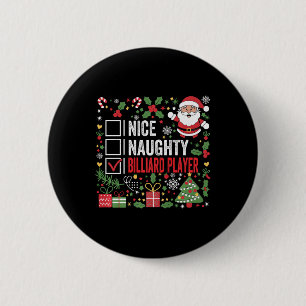 Macaron Rond 5 Cm Nice Naughty Billiard Player Funny Christmas Père