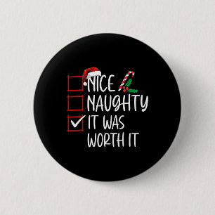 Macaron Rond 5 Cm Nice Naughty C'Était Véritable C'Était Noël Liste
