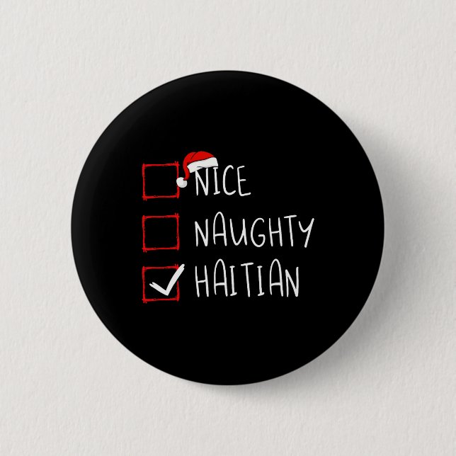 Macaron Rond 5 Cm Nice Naughty Haïti Noël Haïti Patrimoine Racine (Devant)