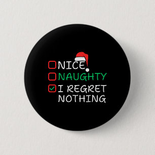 Macaron Rond 5 Cm Nice Naughty I Regret Nothing Liste de Noël Père N