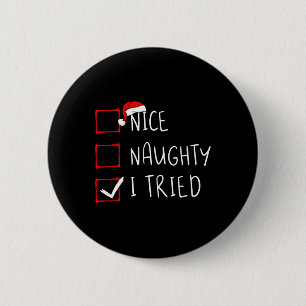 Macaron Rond 5 Cm Nice Naughty I Trié Liste de Noël Noël Noël Noël N