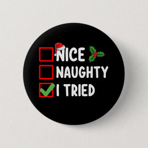 Macaron Rond 5 Cm Nice Naughty I Trié Père Noël Liste de Noël Vacanc