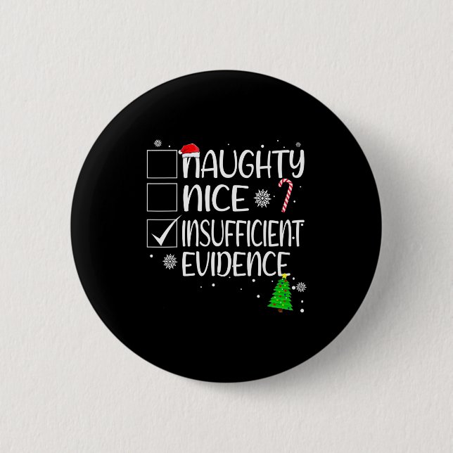 Macaron Rond 5 Cm Nice Naughty Insufficient Evidence Christmas Famil (Devant)